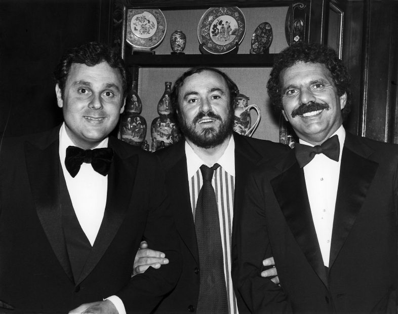 Tony Vallone with Luciano Pavarotti and attorney Bob Piro at Tony’s on Post Oak, early ‘80s.