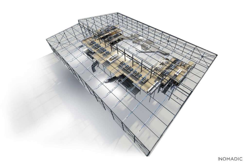 An aerial rendering of the Club Nomadic