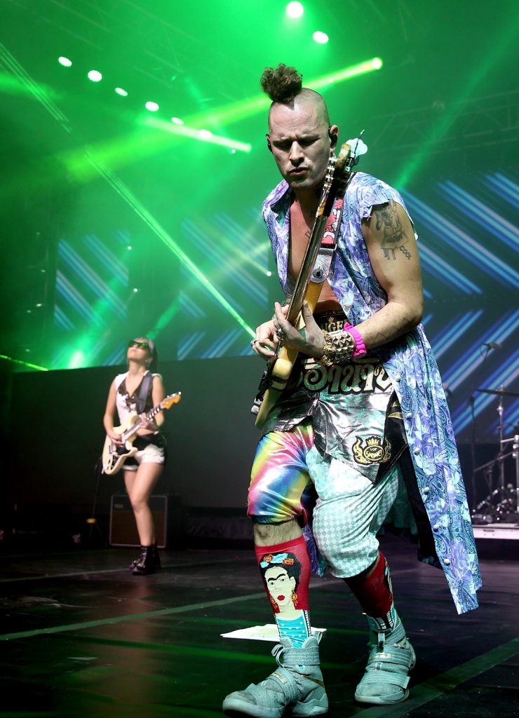 HOUSTON, TX - FEBRUARY 05:  Musicians JinJoo Lee (L) and Cole Whittle of DNCE perform onstage at the Maxim Super Bowl Party on February 5, 2017 in Houston, Texas.  (Photo by Tasos Katopodis/Getty Images for Maxim)