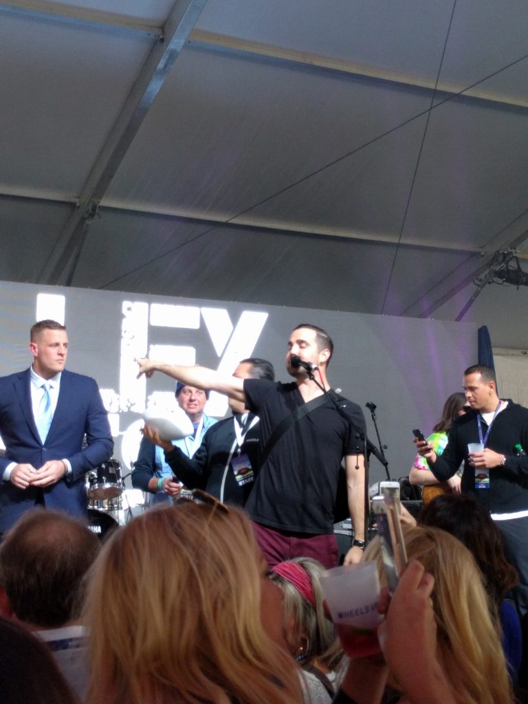 J.J. Watt looking sharp as Kelley James performs and A-Rod takes in the scene with his phone. (Photo Matthew Ramirez)