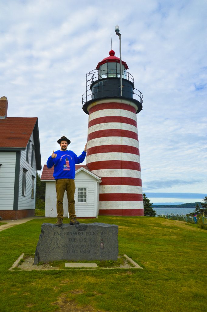 Daniel at the West Quoddy Head Lighthouse in Maine