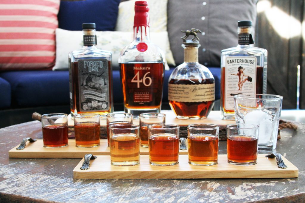 Enjoy a whiskey flight at Bosscat Kitchen. 