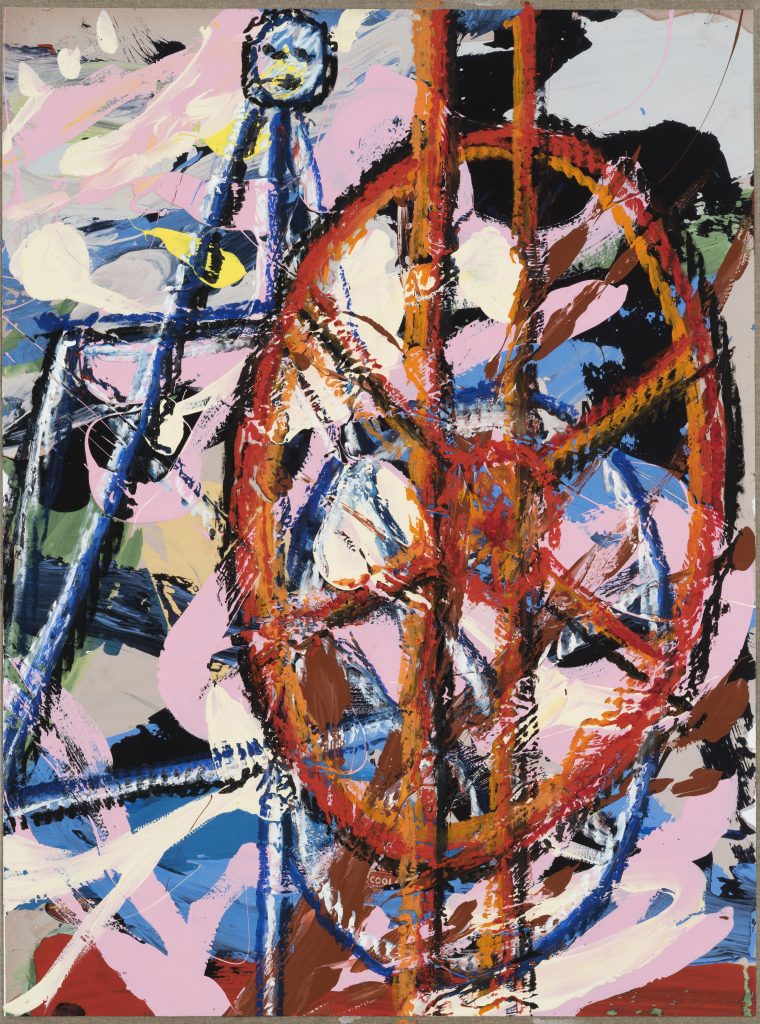 David Salle's "Big Wheel," 2017, at Skarstedt Gallery (© David Salle, licensed by VAGA, NYC; courtesy the artist and Skarstedt Gallery, NYC)