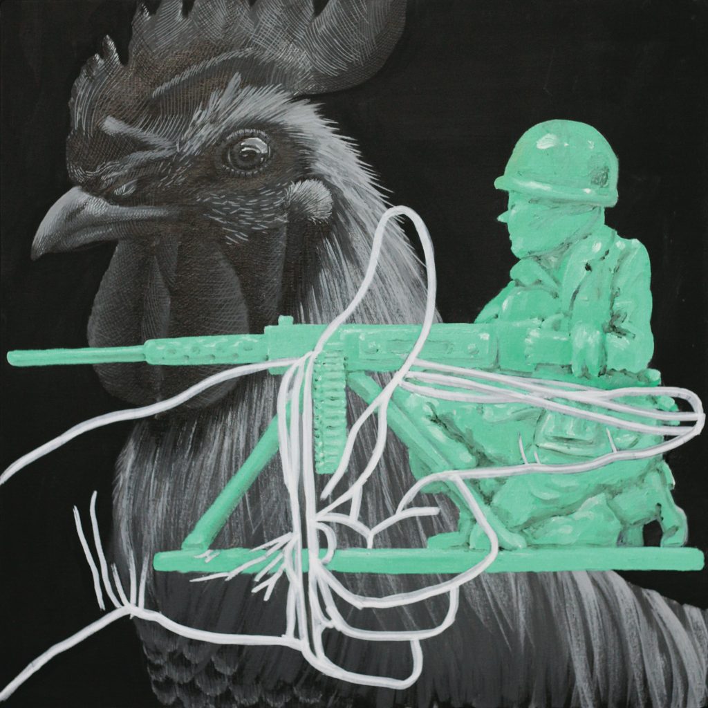 Abel Alejandre & Chales Swenson's "Untitled (Soldier)," 2017, at Coagula Curatorial (Courtesy the artists and Coagula Curatorial, L.A.) 