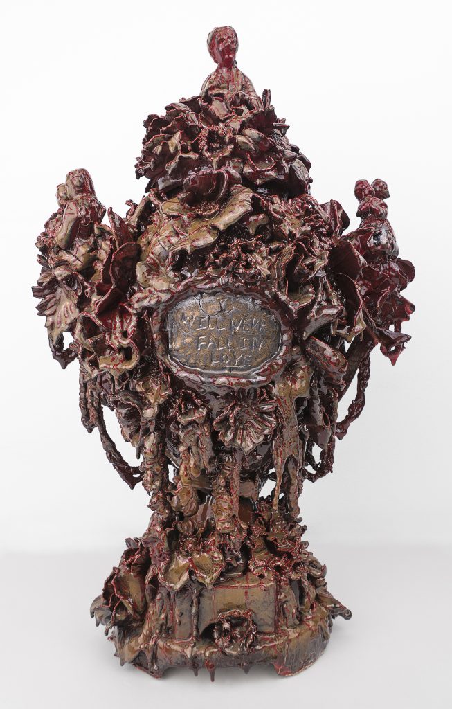 Anthony Sonnenberg's "Pair of Pity Party Potpourri Vases #2," 2016, at Conduit Gallery (Courtesy the artist and Conduit Gallery, Dallas)