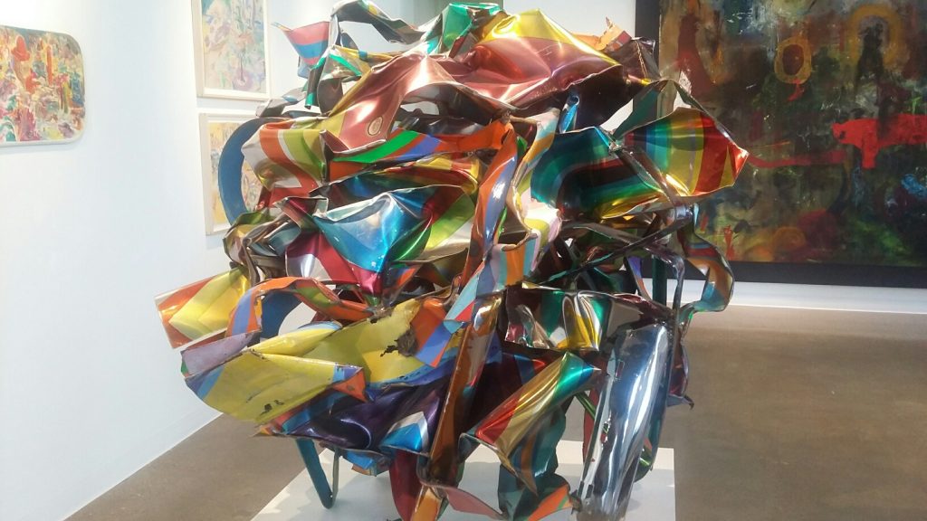 John Chamberlain's "Carmel Bandage," 2002, among American Master surprises at the newly minted Bivins Gallery.
