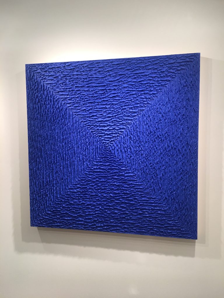 A Yves Klein-inspired Martin Kline at De Buck Gallery.