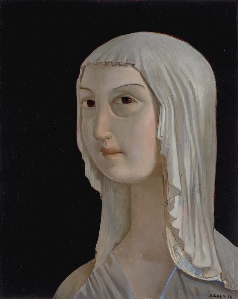 Barnaby Fitzgerald's "Girl from a Distant Future," egg tempera on birch panel, 2016