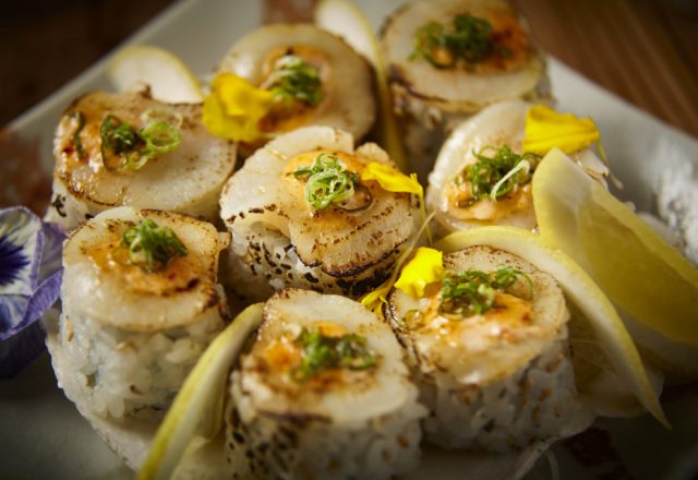 Roka Akor's Dynamite Scallop Maki is dynamite Christmas option. 