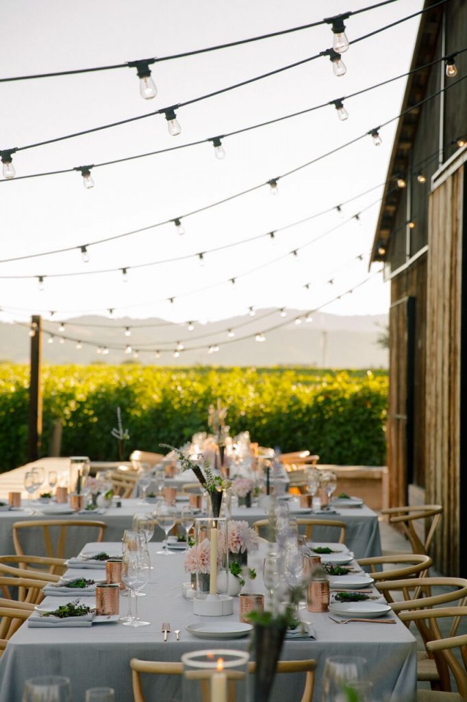 The rustic setting was decked out with chic tablescapes. 