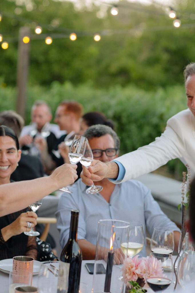 Select guests gathered for dinner after the preview. 