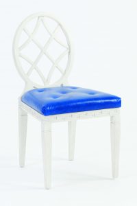 Miles Redd for Ballard Designs Leather diamond dining chair