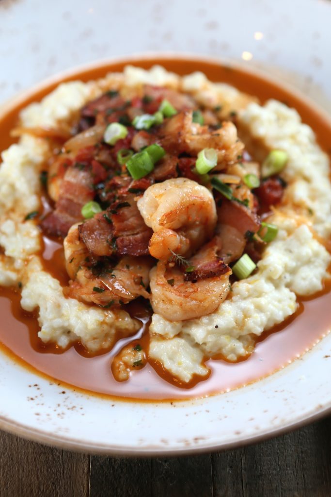Shrimp and grits are also on the Bacon Bros. menu. 