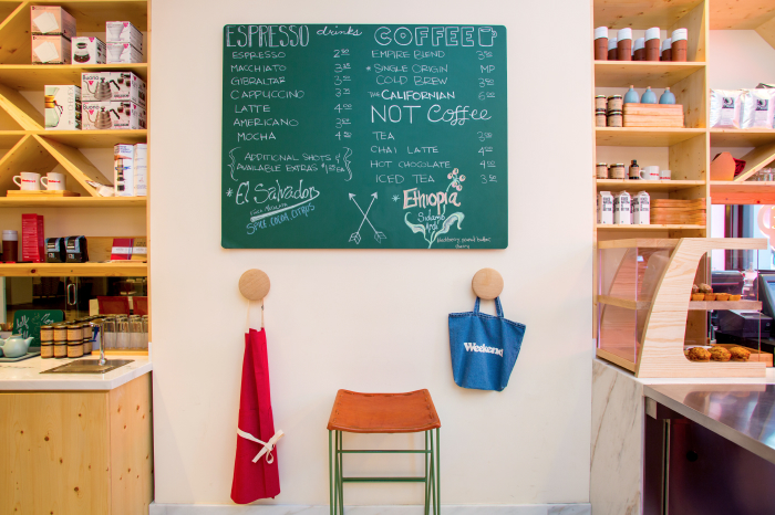 Located inside of the Joule Hotel, Weekend Coffee serves trendy fare in trendy digs. 