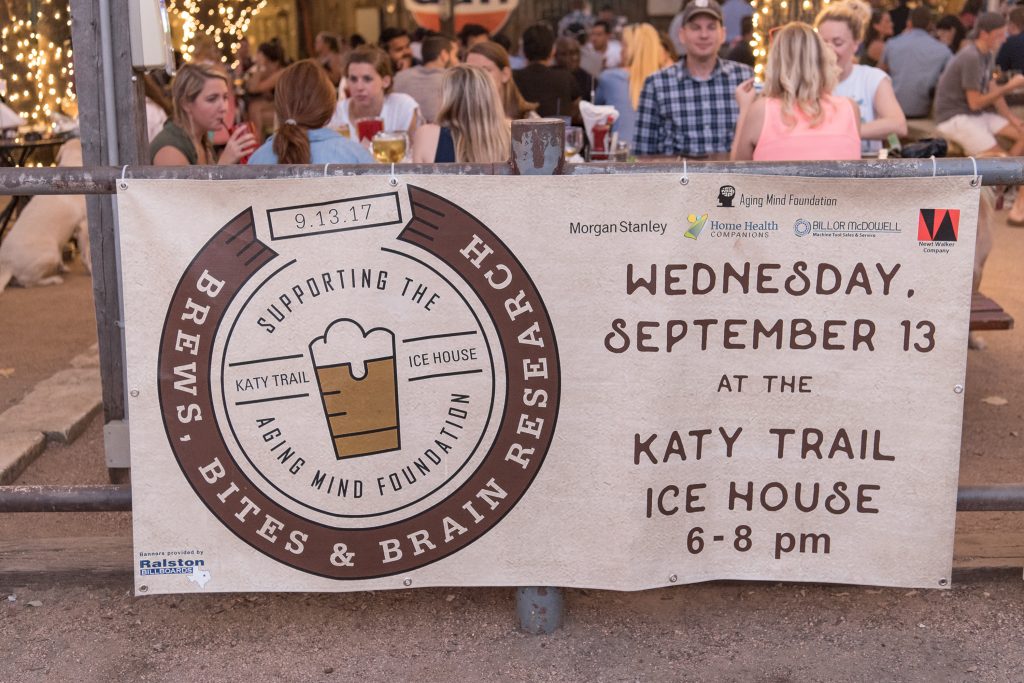 Guests enjoy the Brews, Bites, & Brain Research event at the Katy Trail Ice House.