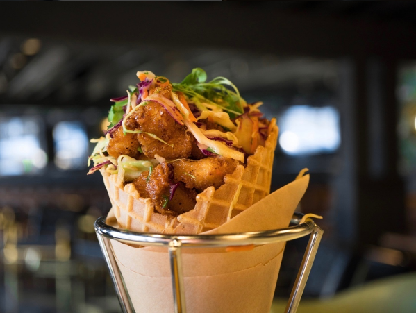 The bar has a menu of sharable bites. 