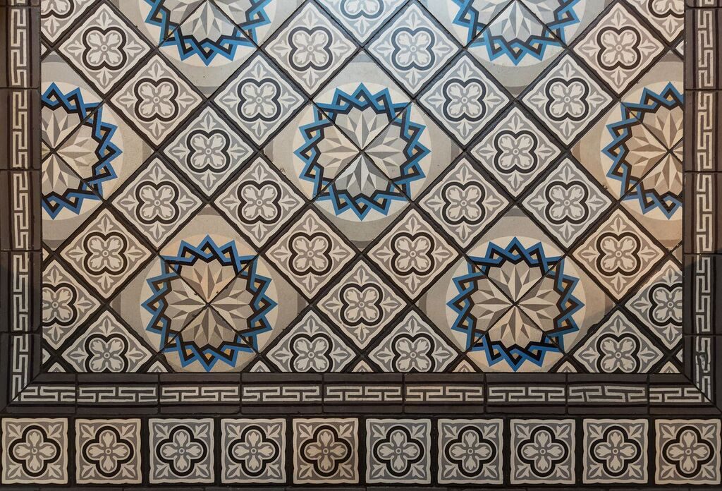 Some of the gorgeous tiles were brought in from European churches. 