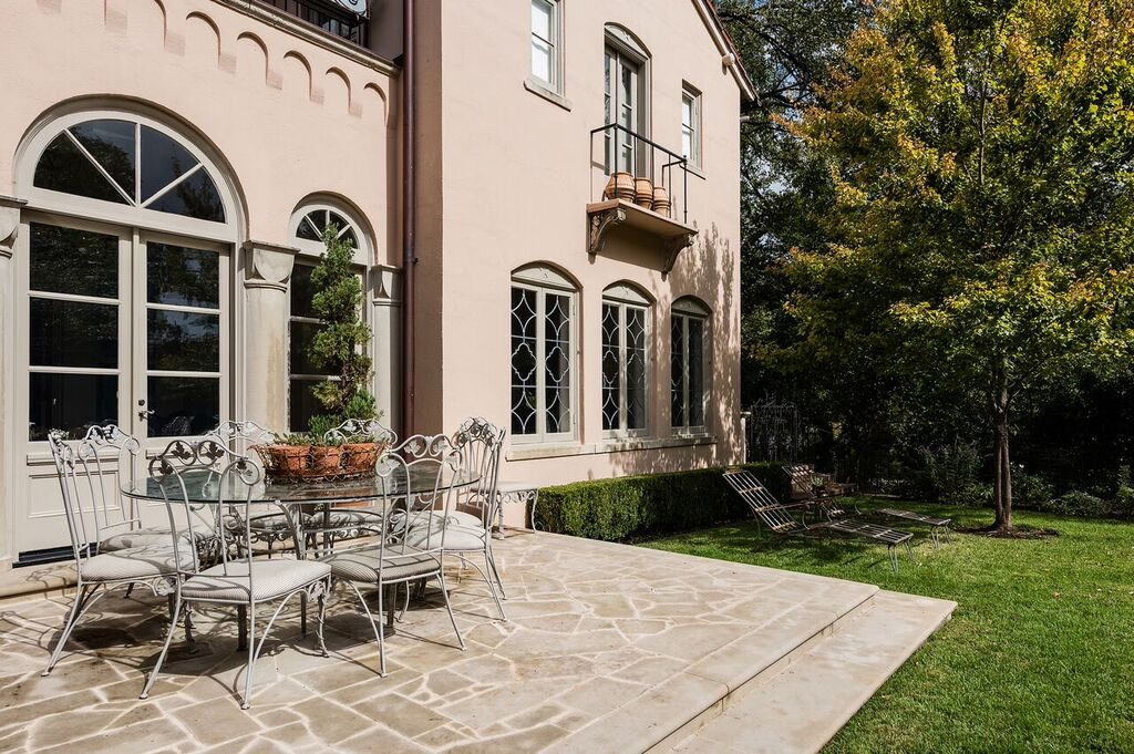 The lead windows were recently restored. 