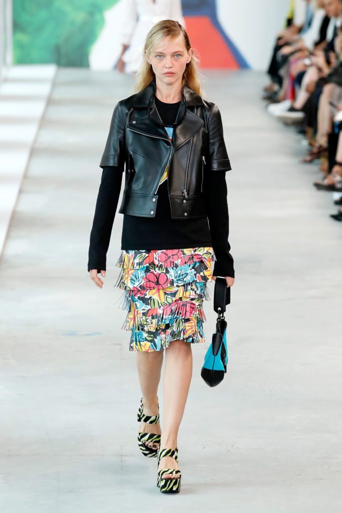 NEW YORK, NY - SEPTEMBER 12:  Sasha Pivovarova walks the runway during the Michael Kors Collection Spring 2019 Runway Show at Pier 17 on September 12, 2018 in New York City.  (Photo by JP Yim/Getty Images for Michael Kors)