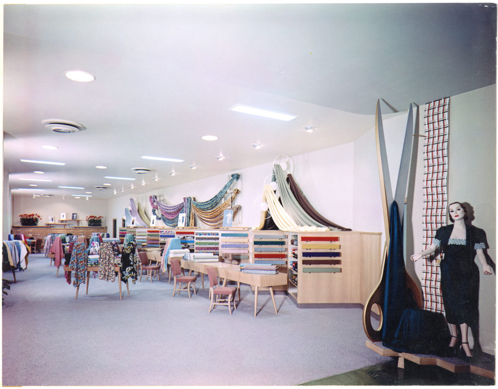 The Fabric Shop carried the latest patterns from Vogue and McCall's, as well as luxe fabrics. (Courtesy Houston Metropolitan Research Center, Houston Public Library, Alfred C. Finn Collection, MSS0019-1604)