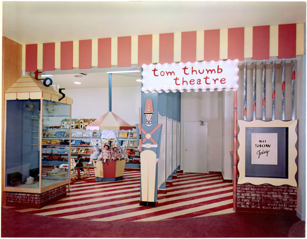 The Children's Department featured such droll touches as the Tom Thumb Theatre for screening kiddie films. (Courtesy Houston Metropolitan Research Center, Houston Public Library, Alfred C. Finn Collection, MSS0019-1568)