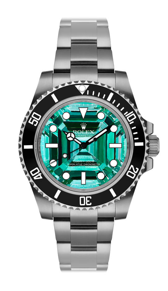 Rolex + Ashley Longshore Emerald Steel Submariner