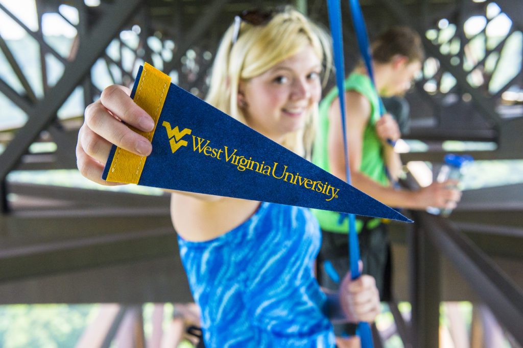 A West Virginia University Flying WV logo pennant is a must.