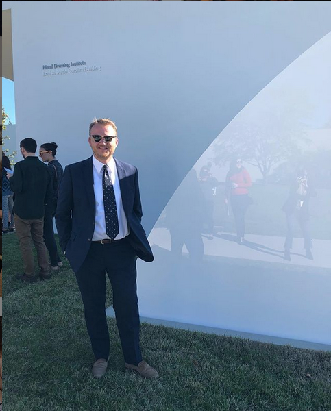 The Menil's associate director of communications Tommy Napier at the ribbon-cutting of the Menil Drawing Institute, November 3, 2018. (via @otnjr)