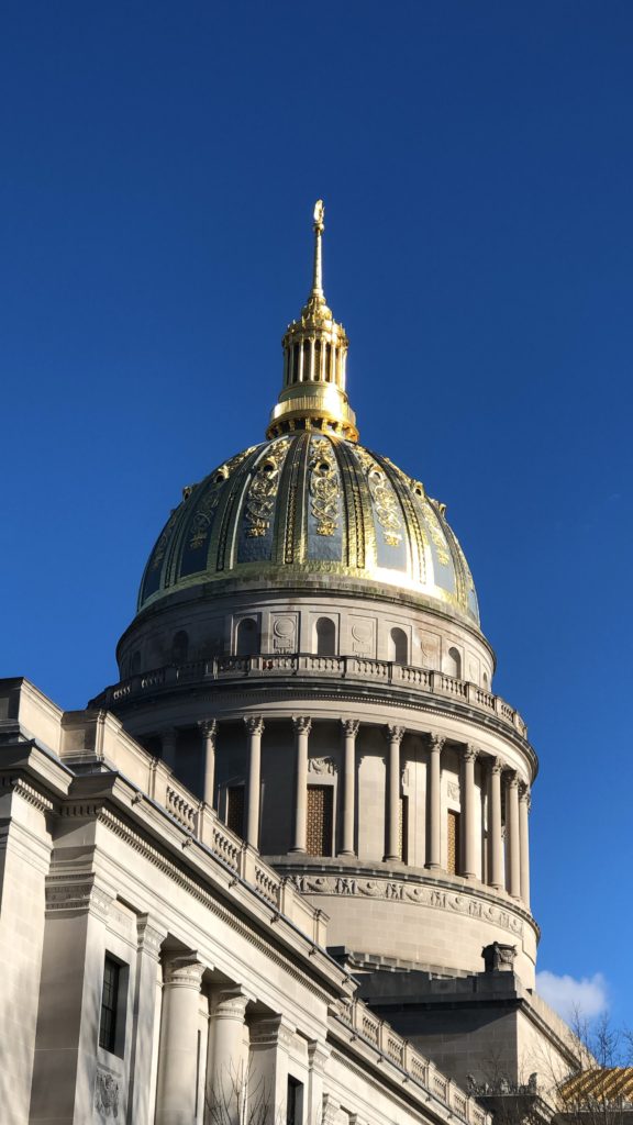 The West Virginia state capital building sits in Charleston.