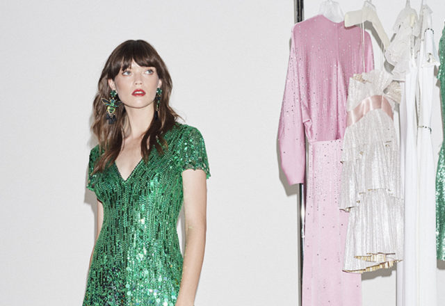 Jenny Packham meadow green sequin embellished mini dress. (Photo courtesy of Jenny Packham)