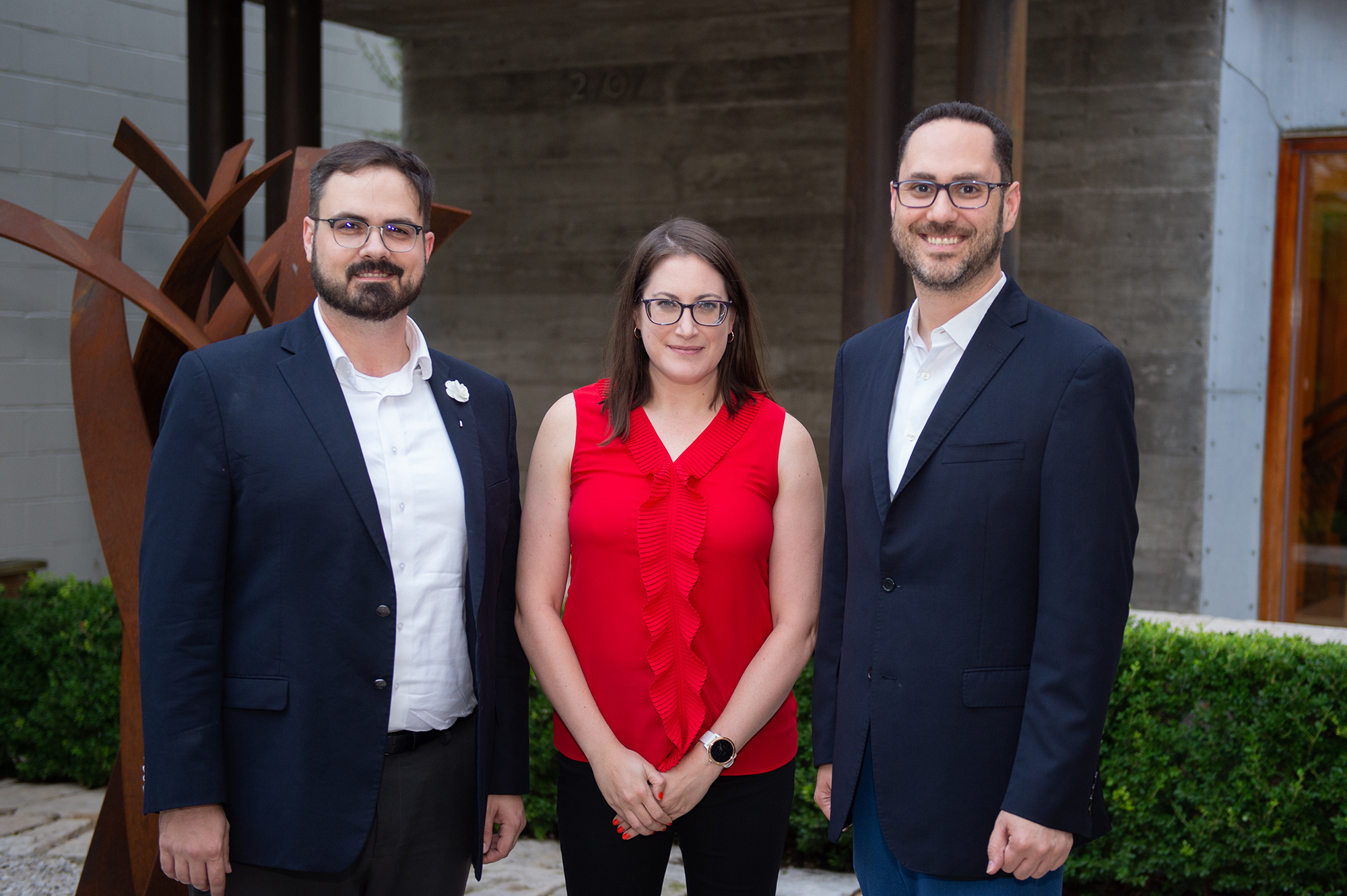 Trevor Meyers, Jenny Stearns, and Carlos Sierra; Photo by Wilson Parish