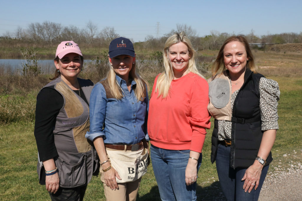 Alley Theatre Sporting Clays Carmen Mach, Melanie Rothwell, Julia Goytia, Mignon Gill. Photo by Priscilla Dickson