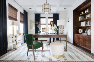 Interior designer Marie Flanigan in her home office. (Photo courtesy Marie Flanigan Interiors)