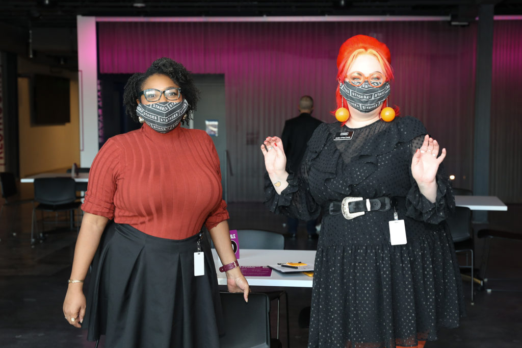 Eboni Bell, Jordan O'Hara Smith at The Gordy's COVID-19 inspired happy hour (Photo by Priscilla Dickson)