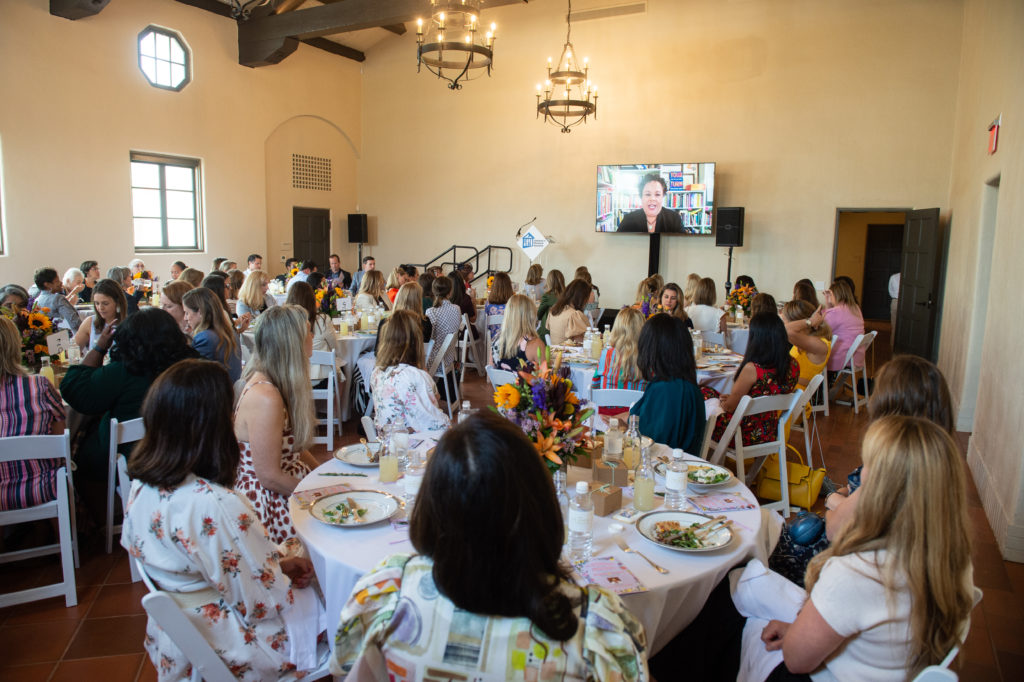 Julie Lythcott-Haims addresses the Children's Museum Houston Friends and Families Luncheon crowd. (Photo by Wilson Parrish)
