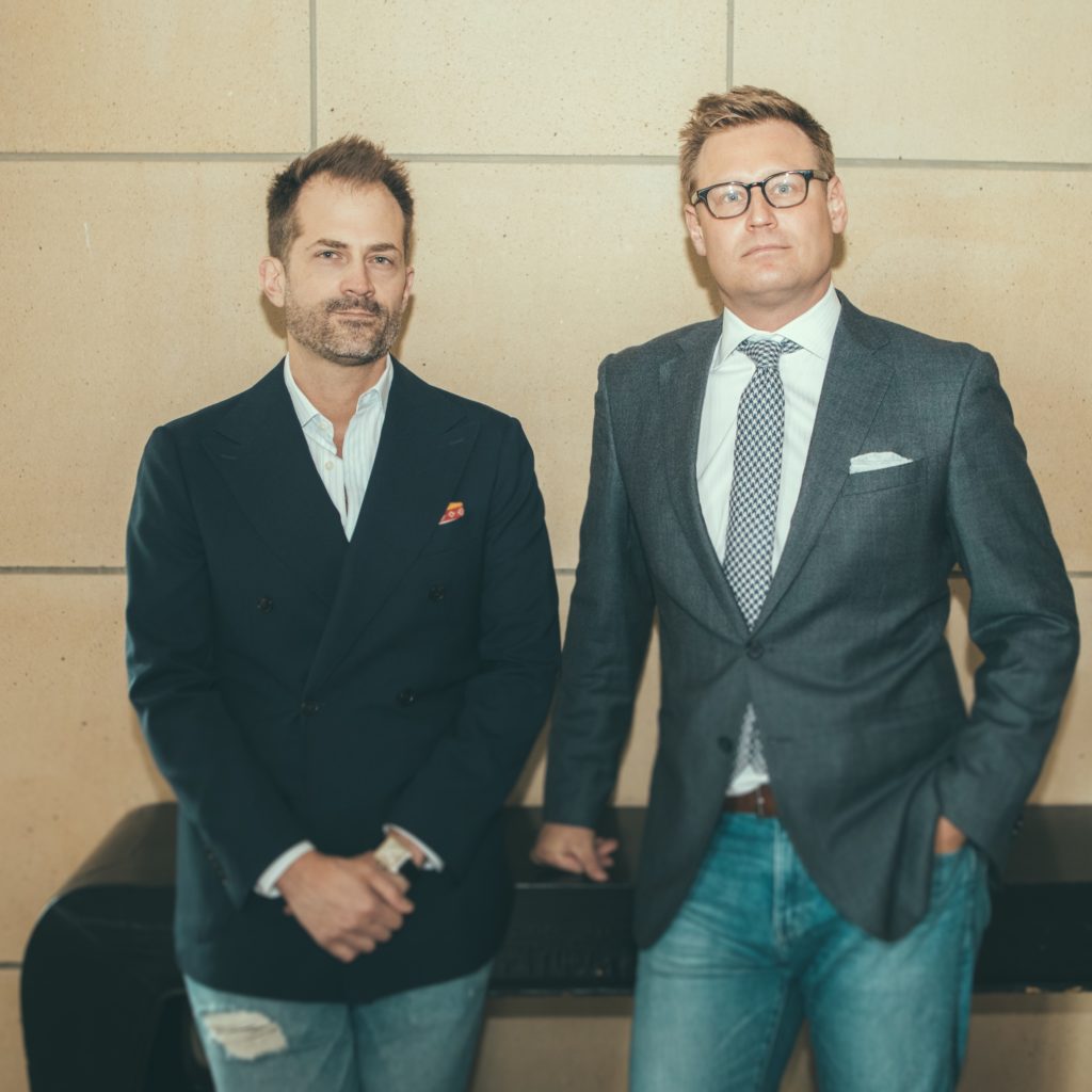 Corbin See and Matt Mazur of Sees Design chat with Christy Berry about the design process involved in completing their portion of the 2020 Kips Bay Designer Show House.  (Photo by Sees Design)