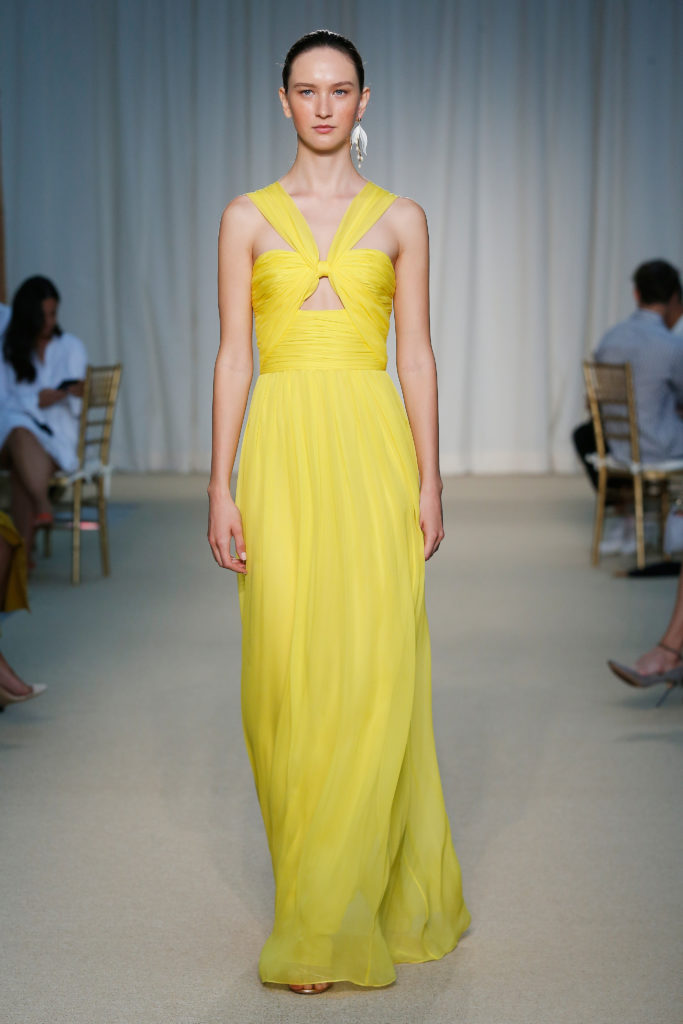 Adam Lippes citron silk chiffon gown. (Photo courtesy of Adam Lippes)