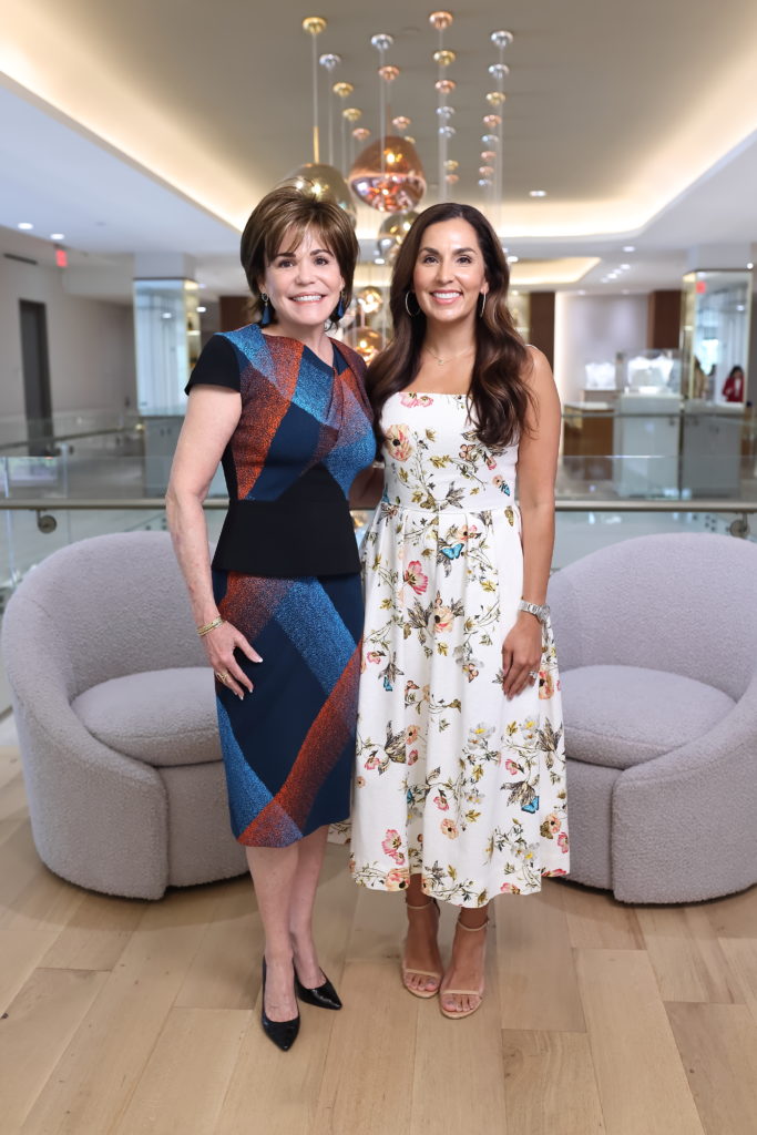 Best Dressed Hall of Fame honoree Hallie Vanderhider, first time honoree Julie Chen Longoria at the 2021 Zadok  luncheon preceding the Una Notte in Italia gala. (Photo by Quy Tran)