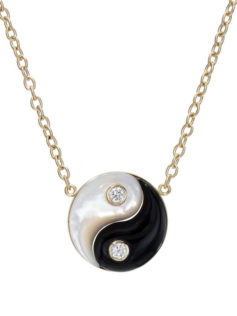 Mother of pearl YinYang Retrouvaí necklace is a modern heirloom that will be a timeless staple in everyday looks.