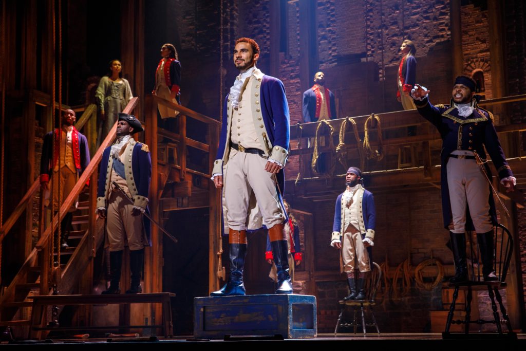 Hamilton is creating waves at the Hobby Center. (Photo by Joan Marcus)