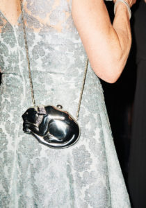 Silver panther on a chain probably fits all your need which usually includes some lipstick and a Black AmEx card. (Photo by Jonathan Zizzo)