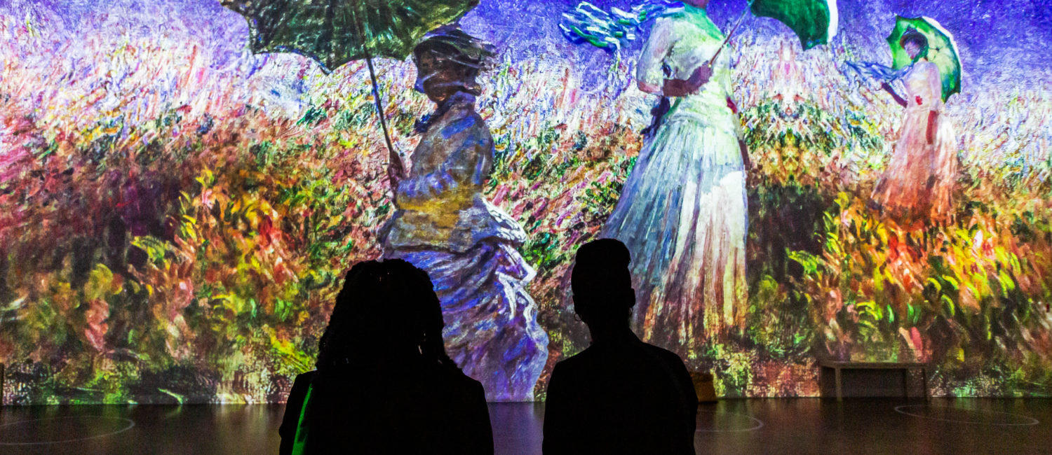 "Immersive Monet & The Impressionists" reveals how the artists often used short, thin brushstrokes to represent movement. (Photo by Patrick Hodgon)