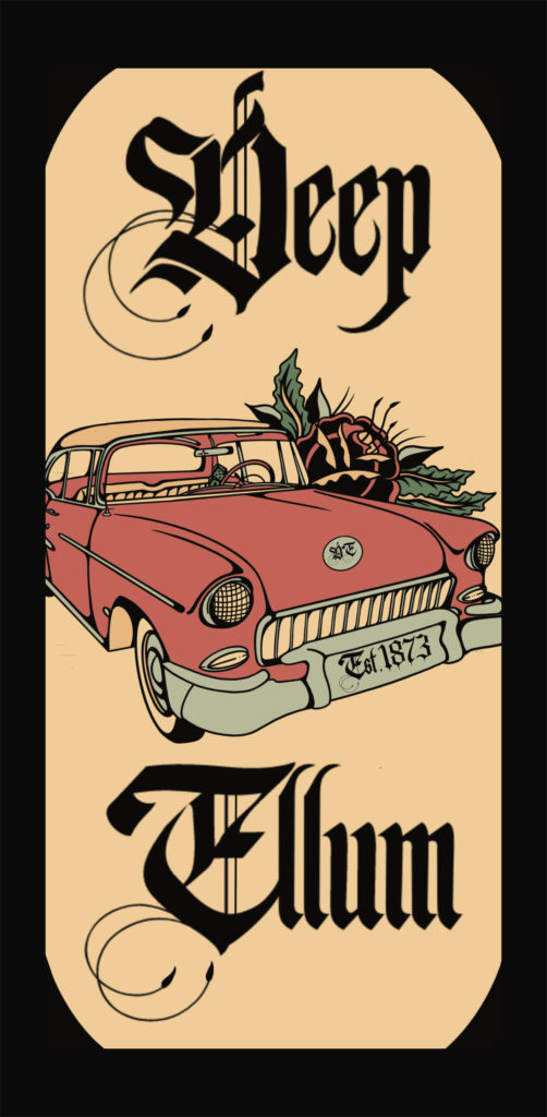 Jessica Stewart's vintage-inspired Deep Ellum banner.