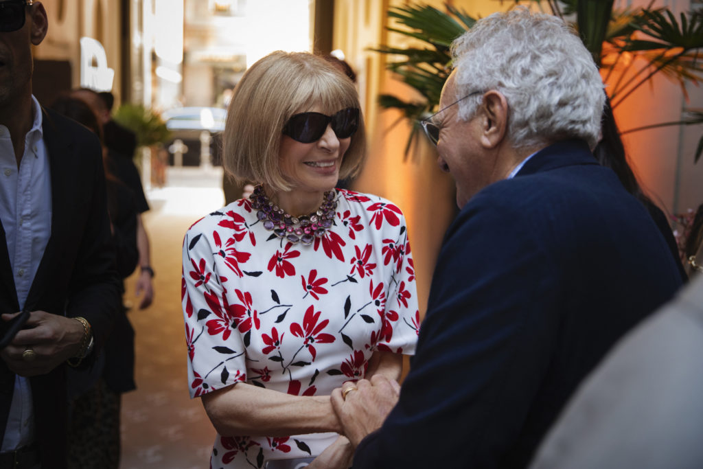 David Yurman welcomes Anna Wintour to the grand opening of his new eponymous jewelry boutique on Rue Saint-Honoré in Paris. (Photo by Lewis Merritt)