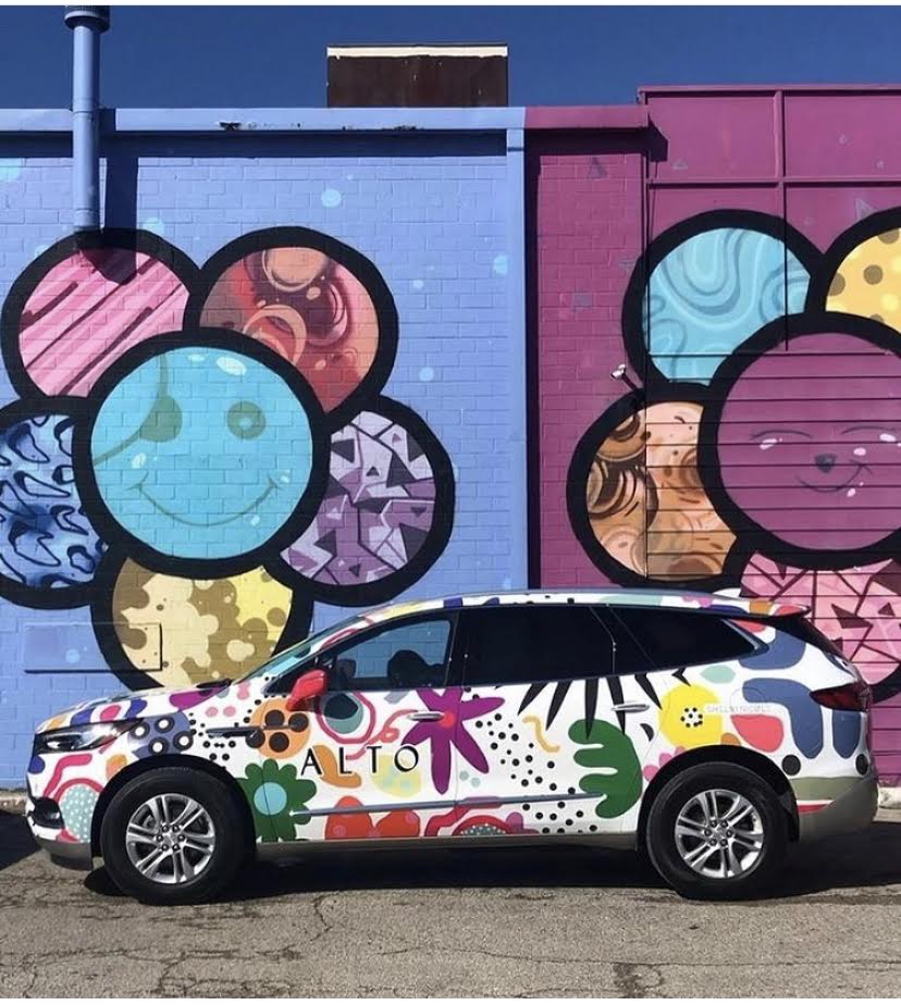 Shelbi Nicole designed an art car for Alto, a rideshare company. (Photo courtesy the artist.)
