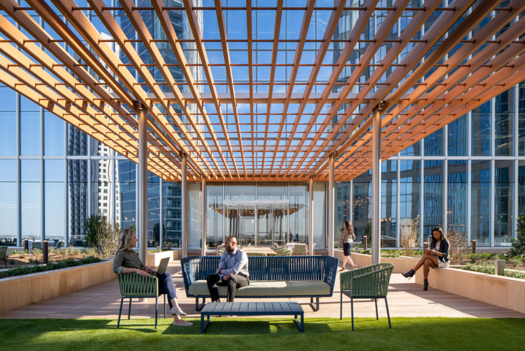 Texas Tower includes outdoor space — and plenty of other spots to take your lunch or get some work done.