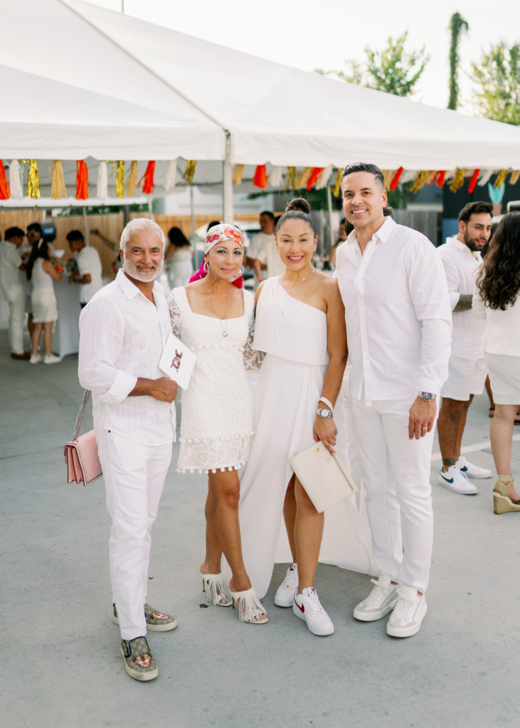 White Linen Night Wasim Khan & Fatema Khan, Nancy Almodovar & Jose Almodovar (Photo by Nan Studios)