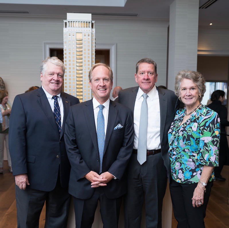 Bill Miller, Kendall Miller, Jim Miller, Michelle Miller Shedd at the grand opening of the 1661 Tanglewood luxe sale office in Uptown Park. (Photo by Daniel Ortiz)