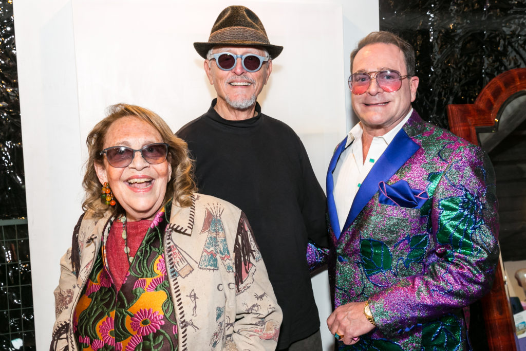 Marilyn Oshman, auction artist McKay Otto, gala co-chair Don Mafrige Jr. at Orange Show Gala 2022 (Photo by Emily Jaschke)