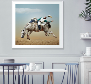 Steve Wrubel’s Wild West series, price available upon request, available at Christopher Martin Gallery